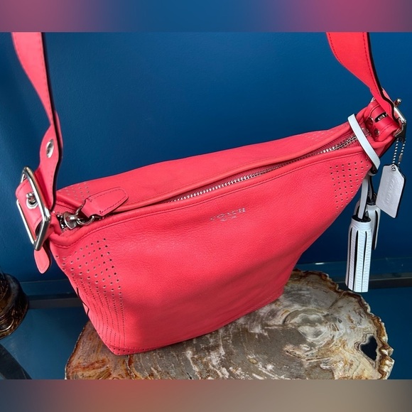 Coach Legacy Perforated Watermelon Pink Leather Duffel 22762 - Picture 5 of 16